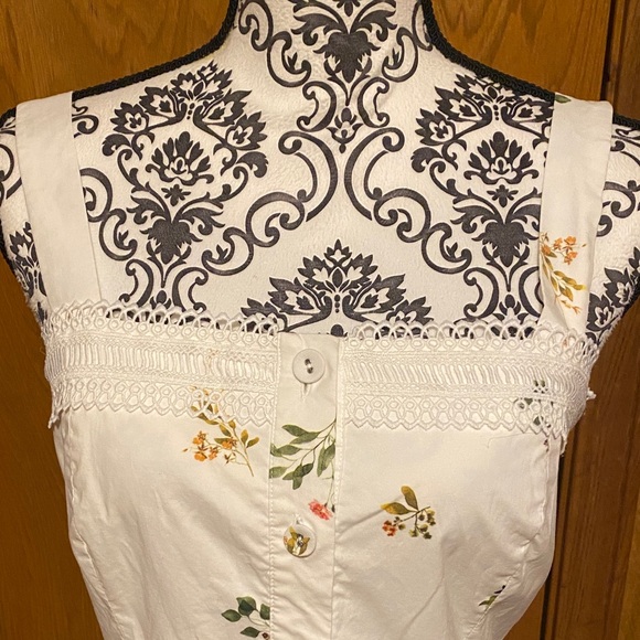 ANTONIO MELANI White Floral Button Down Lined Lace Maxi Sundress Quality Luxury - Picture 3 of 16